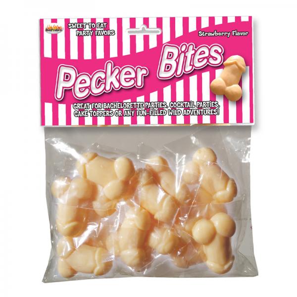 Pecker Bites Strawberry Candy 16 Pieces Bag - OmniPleasures