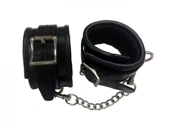 Rouge Padded Leather Wrist Cuffs Black - OmniPleasures