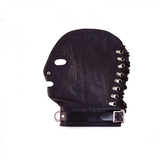 Rouge Mask D-Ring Lockable Buckle Strap Black - OmniPleasures