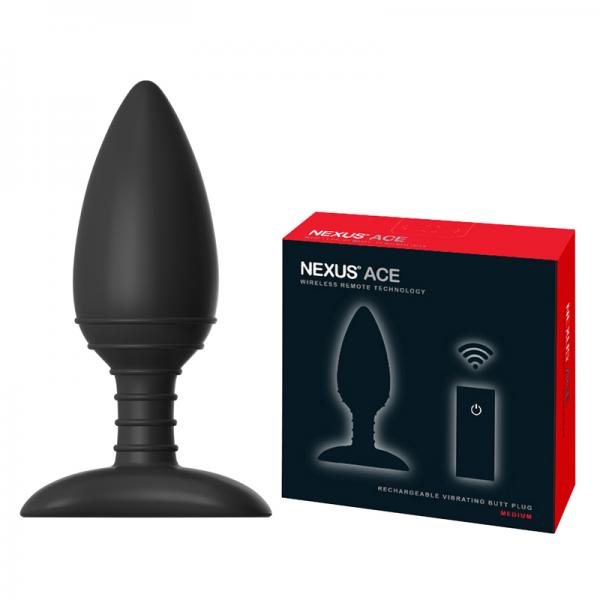 Nexus Ace Remote Control Medium Butt Plug Black - OmniPleasures