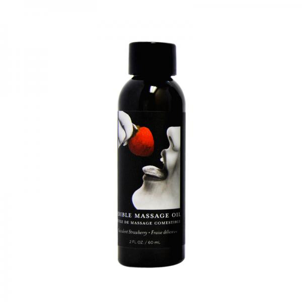 Earthly Body Edible Massage Oil Strawberry 2oz - OmniPleasures