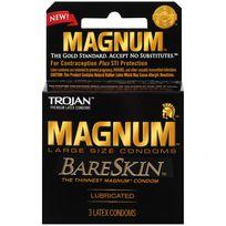 Trojan Magnum Bareskin 3 Pack Large Size Condoms - OmniPleasures