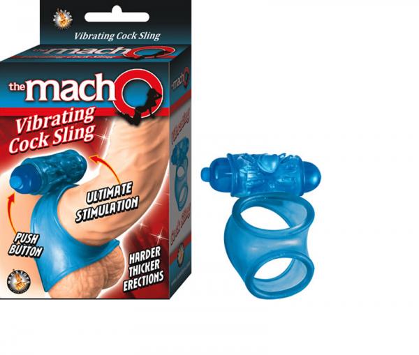 The Macho Vibrating Cocksling, Waterproof Blue - OmniPleasures