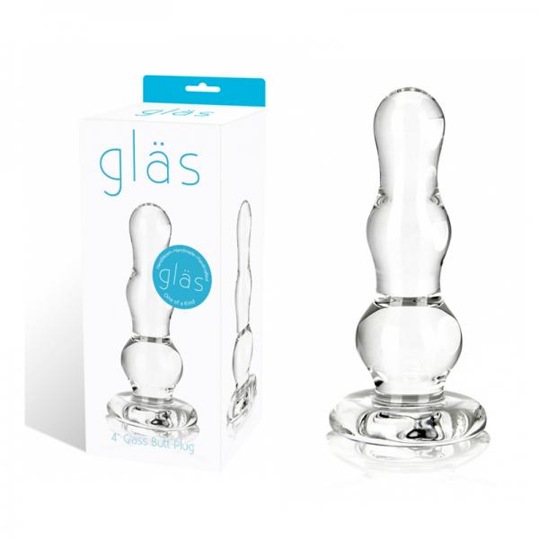 Glass Butt Plug 4 Inches Clear - OmniPleasures