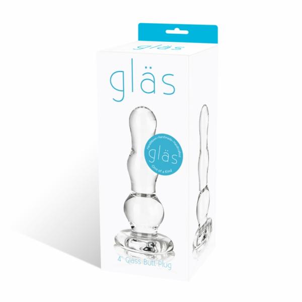 Glass Butt Plug 4 Inches Clear - OmniPleasures