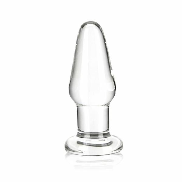 Glas 3.5 inches Glass Butt Plug Clear - OmniPleasures