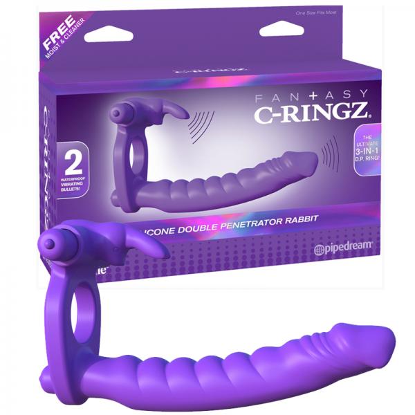 Fantasy C-Ringz Silicone Double Penetrator Rabbit - OmniPleasures