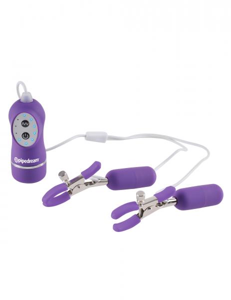 Fetish Fantasy Vibrating Nipple Clamps Purple - OmniPleasures