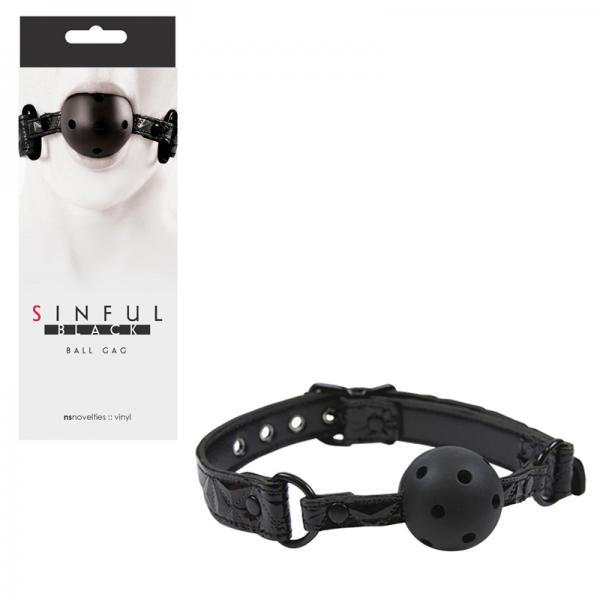 Sinful Black Ball Gag - OmniPleasures