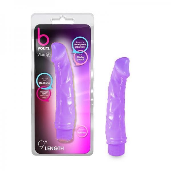 B Yours Vibe 6 Purple Realistic Vibrator - OmniPleasures