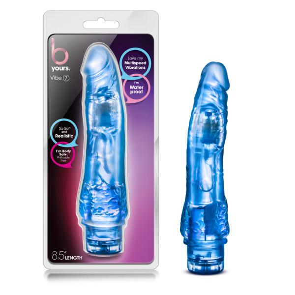 B Yours Vibe 7 Blue Vibrating Dildo - OmniPleasures