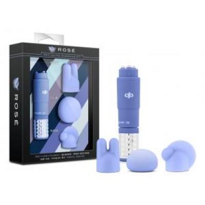 Revitalize Massage Kit with 3 Silicone Attachments Purple - OmniPleasures