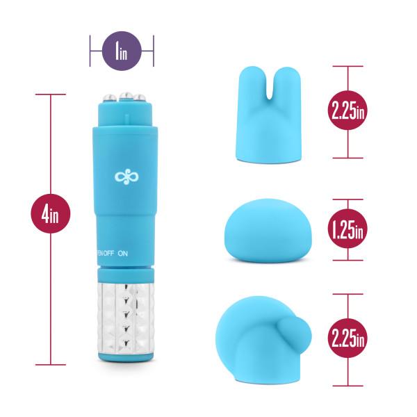 Revitalize Massage Kit with 3 Silicone Attachments Blue - OmniPleasures