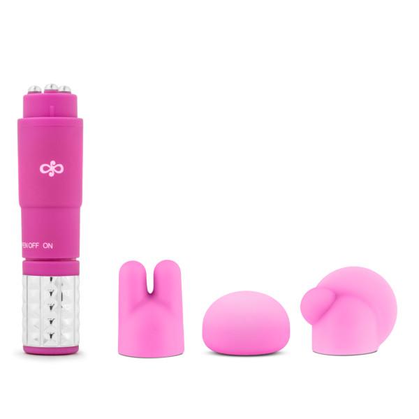 Rose Revitalize Massage Kit with 3 Silicone Attachments Pink - OmniPleasures