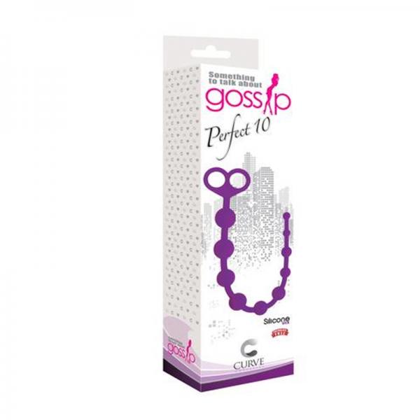 Gossip Perfect 10 Silicone Anal Beads Violet - OmniPleasures