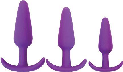 Rump Rockers 3 Piece Anal Plug Training Set Violet - OmniPleasures