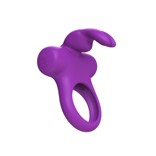 Frisky Bunny Vibrating Ring Purple - OmniPleasures