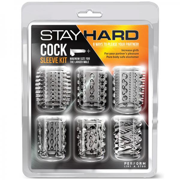 Stay Hard Cock Sleeve Kit Clear 6 Pack - OmniPleasures