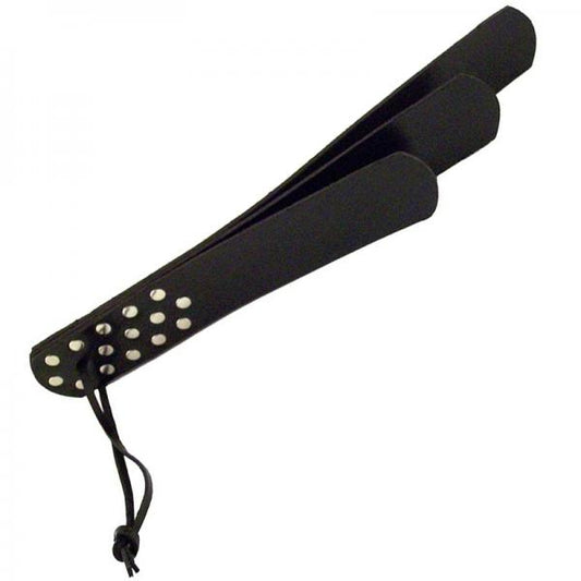 Rouge Leather Three Straps Paddle Black - OmniPleasures