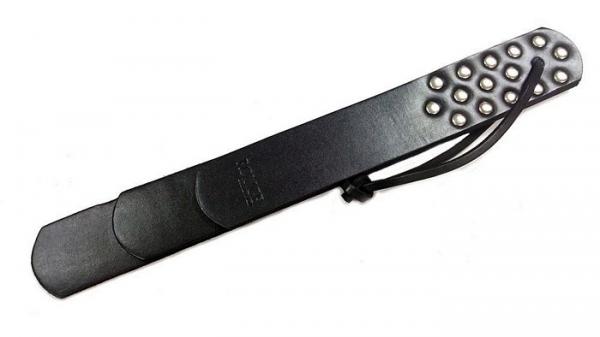 Rouge Leather Three Straps Paddle Black - OmniPleasures