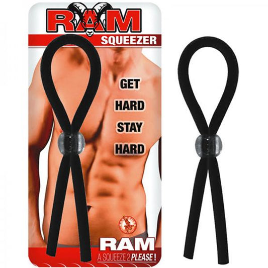 Ram Squeezer Black Cock Ring - OmniPleasures