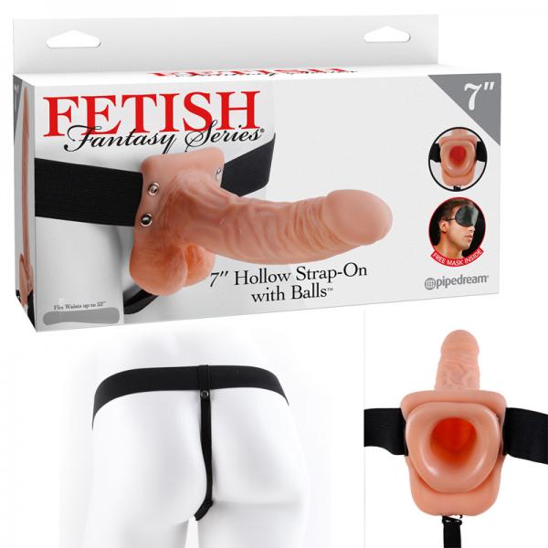 Fetish Fantasy 7in Hollow Strap-on With Balls Flesh - OmniPleasures