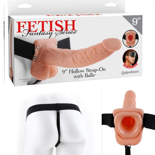 Fetish Fantasy 9in Hollow Strap-on With Balls Flesh - OmniPleasures