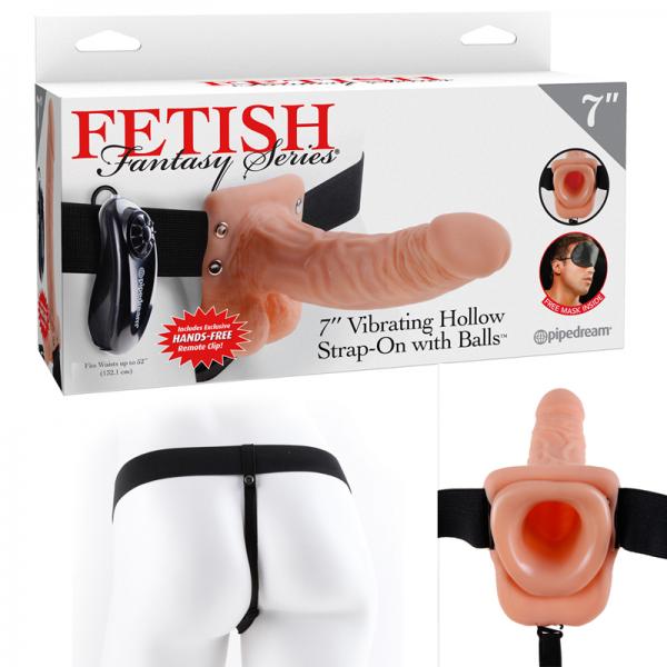 Fetish Fantasy 7in Vibrating Hollow Strap-on With Balls Flesh - OmniPleasures