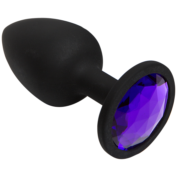 Booty Bling Small Black Plug Purple Stone - OmniPleasures