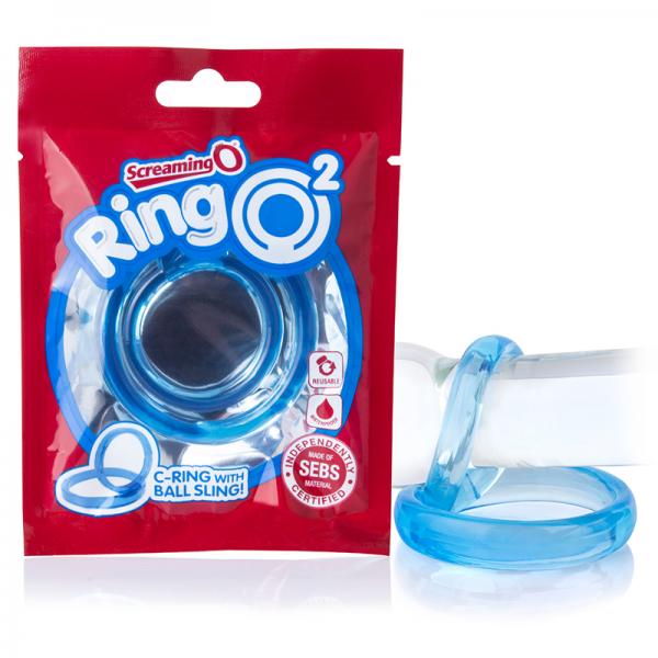 Screaming O Ringo 2 Blue C-Ring with Ball Sling - OmniPleasures