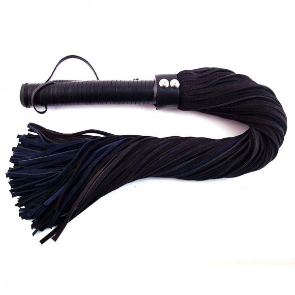 Rouge Flogger Suede Leather Handle Black Blue - OmniPleasures