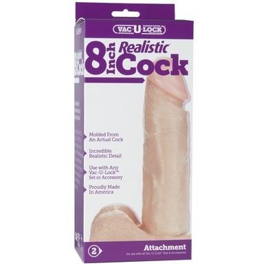 Vac-U-Lock 8in Realistic Cock - Beige - OmniPleasures