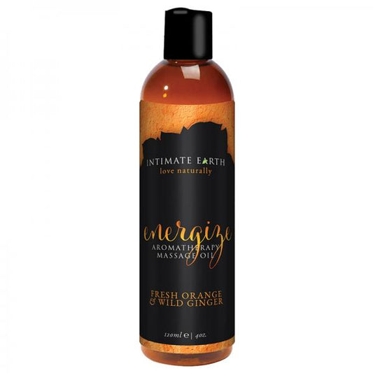 Intimate Earth Energize Massage Oil 4oz - OmniPleasures