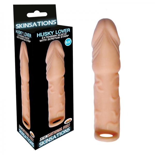 Skinsations Husky Lover Extension Sleeve Scrotum Strap 6.5 inches - OmniPleasures