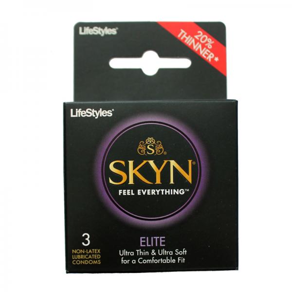 Lifestyles Skyn Elite 3 Pack Non-Latex Lubricated Condoms - OmniPleasures