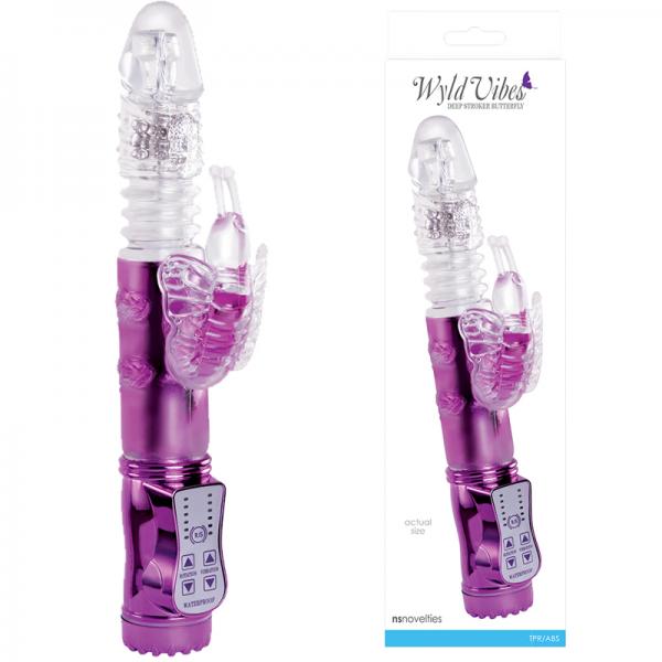 Wyld Vibes Butterfly Purple Rabbit Vibrator - OmniPleasures