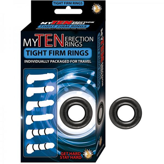 My Ten Erection Rings Tight Firm Rings Black - OmniPleasures