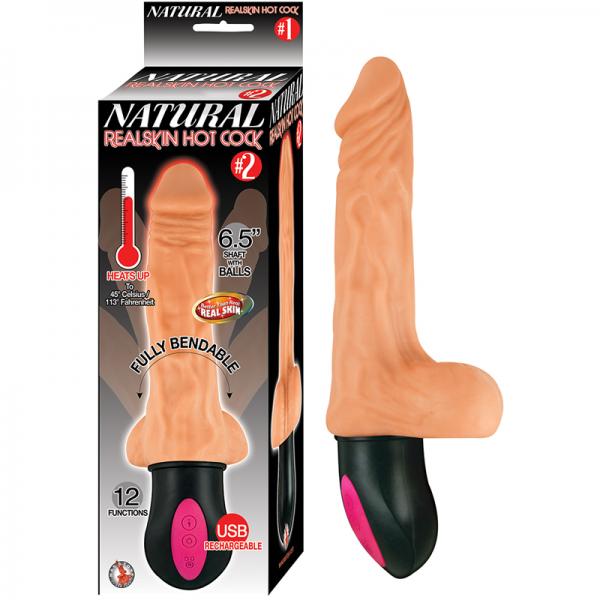 Natural Realskin Hot Cock #2 6.5 inches Beige - OmniPleasures