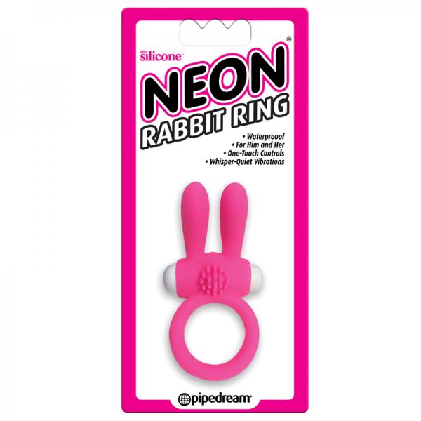 Neon Rabbit Ring Vibrator Pink - OmniPleasures