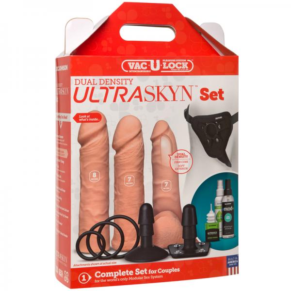 Vac-U-Lock Dual Density Ultraskyn Set - Beige - OmniPleasures