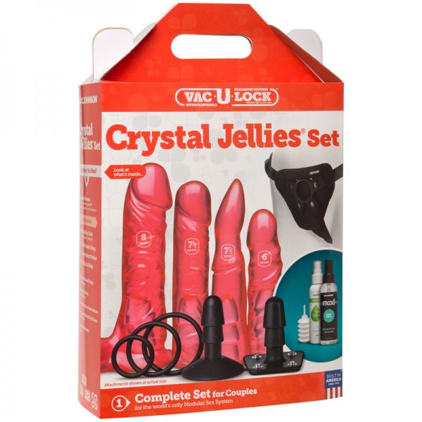 Vac-U-Lock Crystal Jellies Set - Pink - OmniPleasures