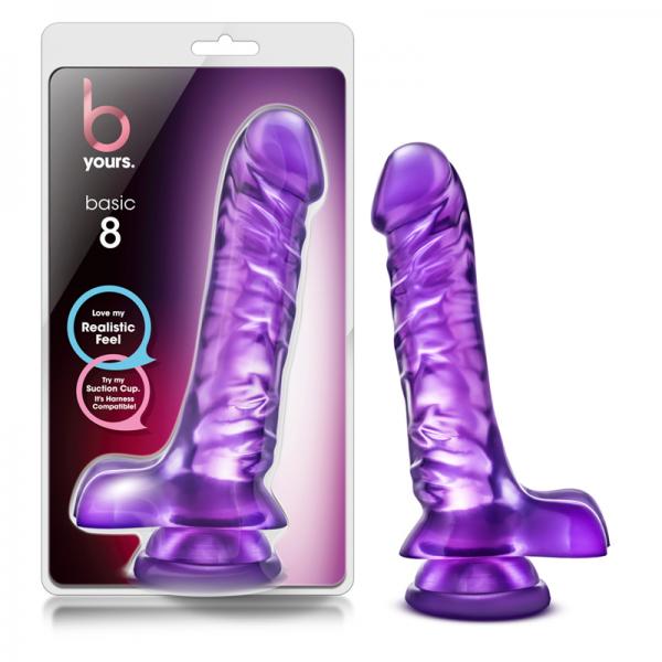 B Yours Basic 8 Purple Realistic Dildo - OmniPleasures