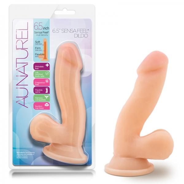 Au Naturel 6.5 inches Sensa Feel Dildo Beige - OmniPleasures