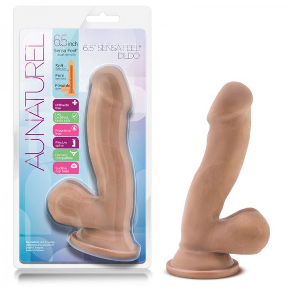 Au Naturel 6.5 inches Sensa Feel Dildo Tan Latin - OmniPleasures