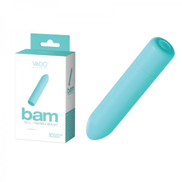 Vedo Bam Rechargeable Bullet - Tease Me Turquoise - OmniPleasures