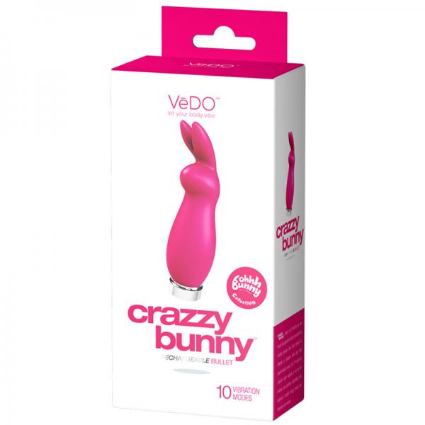 Vedo Crazzy Bunny Rechargeable Mini Vibe - Pretty In Pink - OmniPleasures