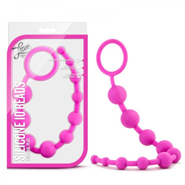 Luxe - Silicone 10 Beads - Pink - OmniPleasures