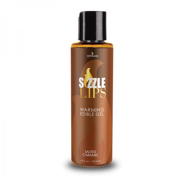 Sizzle Lips Salted Caramel Warming Gel 4.2oz Bottle - OmniPleasures