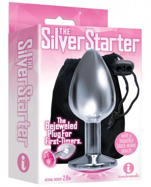 Silver Starter Bejeweled Stainless Steel Plug - OmniPleasures