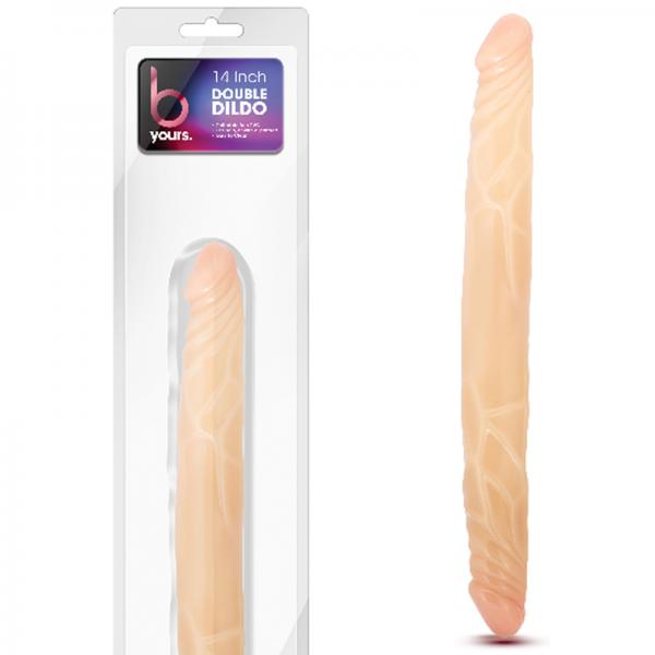 B Yours - 14in Double Dildo - Beige - OmniPleasures